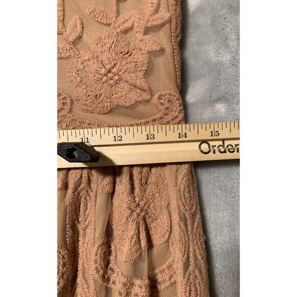 Lace Maxi Dress Womens Small Peachy Blush Sheer Whimsy Fairycore Regencycore Y2K - Picture 16 of 16